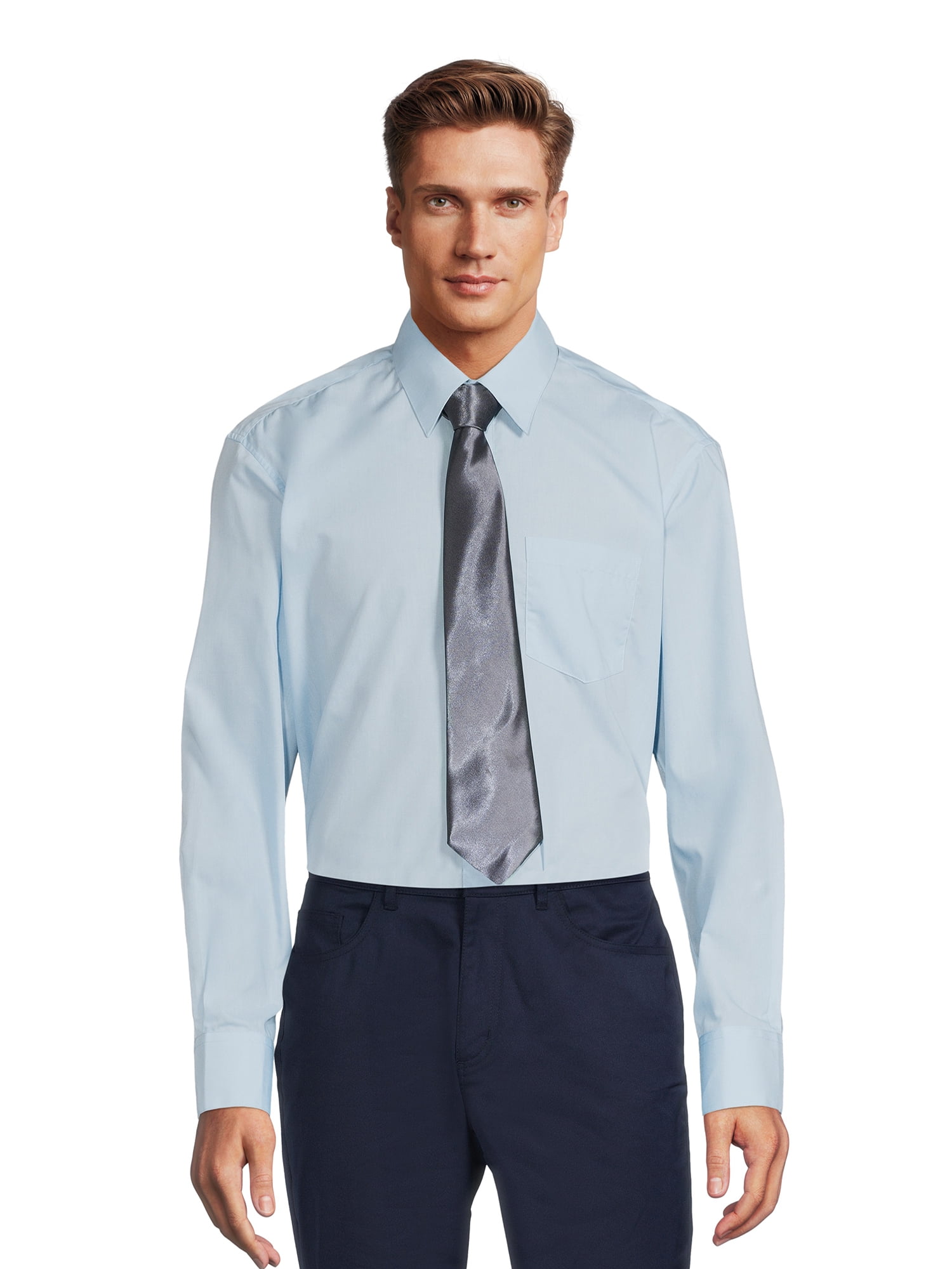 dress shirt with a tie